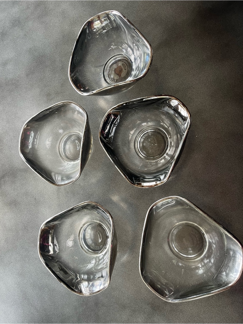 Glass Serving Bowls - Clear Set of 5 by